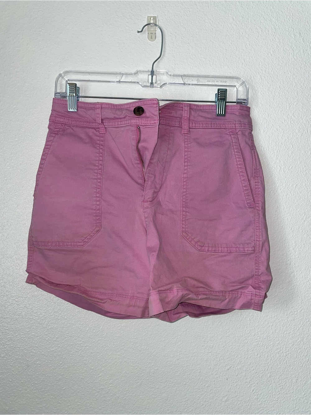 GAP Pink High-Waist Patch Pocket Shorts